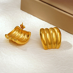 Geometric Wave Shape 304 Stainless Steel Stud Earrings for Women&nbsp;QO0090
