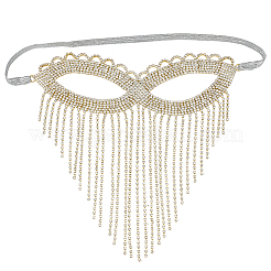 Alloy Rhinestone Chain Tassel Face Eye Mask for Women&nbsp;AJEW-WH20006-209G