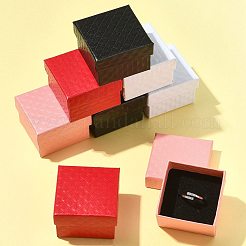 8Pcs 4 Colors Square Cardboard Ring Boxes&nbsp;CBOX-FS0001-08
