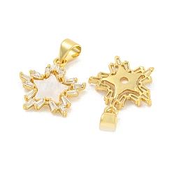 Rack Plating Brass Micro Pave Clear Cubic Zirconia Pendants&nbsp;KK-K341-60G