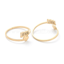Ion Plating(IP) 201 Stainless Steel Cuff Rings&nbsp;LS-RJEW-M136-01B-G