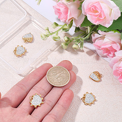 6Pcs 2 Styles 304 Stainless Steel and Handmade Polymer Clay Crystal Rhinestone Pendants&nbsp;STAS-BBC0009-30
