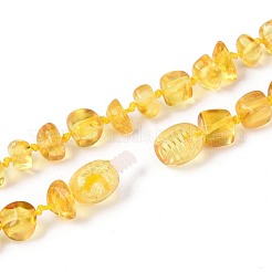 Natural Amber Nuggets Beaded Necklaces&nbsp;NJEW-T019-10
