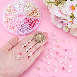 296Pcs 8 Ccolors Baking Paint Pearlized Glass Pearl Round Beads&nbsp;HY-HY0001-07B