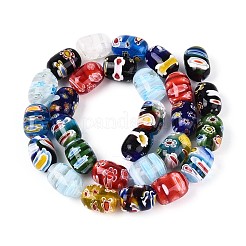 Handmade Millefiori Lampwork Beads Strands&nbsp;LAMP-T022-18
