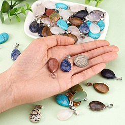 50Pcs Natural & Synthetic Mixed Gemstone Pendants&nbsp;G-TA0001-47