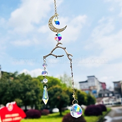 Alloy Moon & Branches Hanging Ornaments&nbsp;PW-WGA4F5F-01