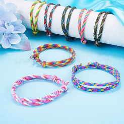 32Pcs 8 Styles Polyester & Spandex Cord Braided Bead Bracelets&nbsp;BJEW-TAC0066
