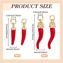 8Pcs 2 Styles Brass Enamel Pendants&nbsp;KK-PH0012-72