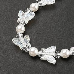 Acrylic Butterfly Pearl Beaded Mobile Straps&nbsp;HJEW-YW0001-01