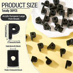 Acrylic European Beads&nbsp;OACR-TAC0013-14P