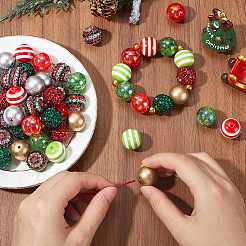 Round Resin Rhinestone & Acrylic Beads&nbsp;DIY-SC0026-80A