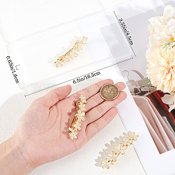 3Pcs Flower Alloy Cat Eye Hair Barrettes&nbsp;PHAR-BBC0001-01