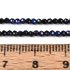 AB Color Plated Natural Black Spinel Beads Strands&nbsp;G-T144-A07-03