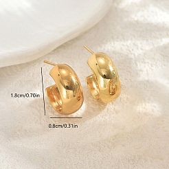 Simple Stainless Steel C-Shaped Stud Earrings&nbsp;VU8878-1