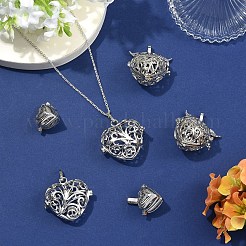 6Pcs 3 Styles Brass & Alloy  Bead Cage Pendants&nbsp;FIND-YW0011-82