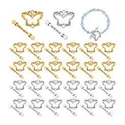 30 Sets 2 Styles Tibetan Style Butterfly Alloy Toggle Clasps&nbsp;FIND-PH0025-58