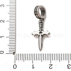 316 Surgical Stainless Steel & Rhinestone European Dangle Charms&nbsp;SA-CBA7555-17AS-02