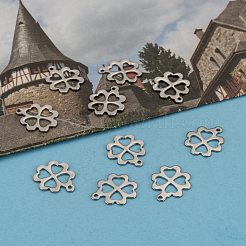 Tarnish Resistant 304 Stainless Steel Clover Charms Pendants&nbsp;X-STAS-M004-01