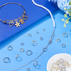 40Pcs 5 Styles 2 Colors Brass Open Locking Jump Rings&nbsp;KK-PH0014-41