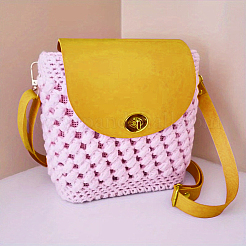 1 Set Handmade PU Leather Crochet Shoulder Bag Accessories Kits&nbsp;PURS-CL0001-33A