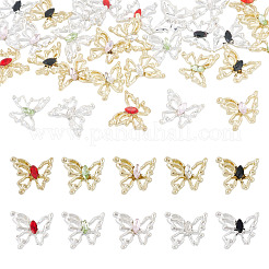 30Pcs 10 Colors Alloy Glass Cabochons&nbsp;MRMJ-TA0001-48