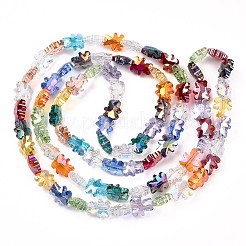 Electroplate Transparent Glass Beads Strands&nbsp;X-EGLA-CJC0002-02