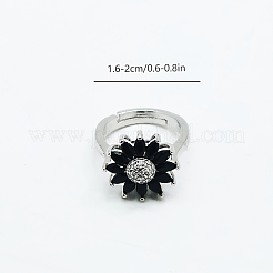 Adjustable Brass Micro Pave Cubic Zirconia Cuff Open Rings for Women&nbsp;YI2958-2