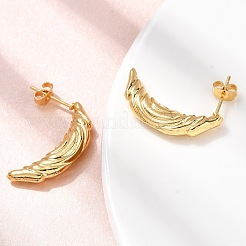 304 Stainless Steel Moon Stud Earrings&nbsp;EJEW-P329-05G
