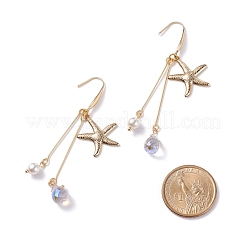 Starfish/Sea Stars 304 Stainless Steel Dangle Earring&nbsp;EJEW-TA00037