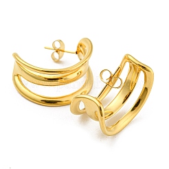 Ion Plating(IP) 304 Stainless Steel Stud Earrings&nbsp;EJEW-C068-09G
