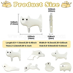 14Pcs 7 Styles Animal Theme Natural White Shell Beads Sets&nbsp;FIND-CJ0004-74