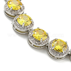 Flat Round Glass Link Chain Bracelets&nbsp;BJEW-H604-02P-04