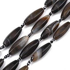 Natural Banded Agate Beads Strands&nbsp;GG-T001-01A