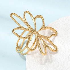 Flower 304 Stainless Steel Finger Rings for Women&nbsp;RJEW-A105-02G