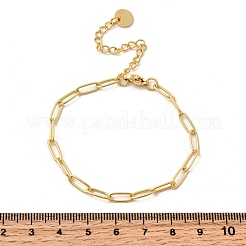 3.5MM Brass Paperclip Chain Bracelets&nbsp;BJEW-P358-01G