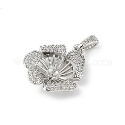 Brass Micro Pave Clear Cubic Zirconia European Dangle Charms Bails&nbsp;KK-K297-56P