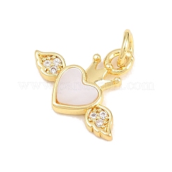 Valentine's Day Brass Micro Pave Clear Cubic Zirconia Pendants&nbsp;KK-H273-39G-02