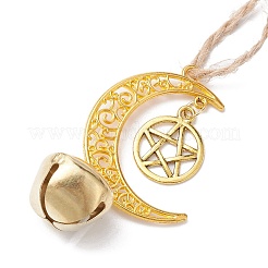 Alloy Moon with Star Pendant Decoration&nbsp;HJEW-JM02415-01