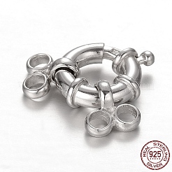 Rhodium Plated 925 Sterling Silver Spring Clasp Sets&nbsp;STER-N014-31