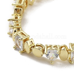 Brass Rectangle & Teardrop & Flat Round Link Chain Bracelets&nbsp;BJEW-D039-32G