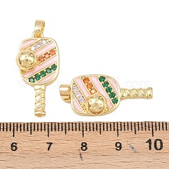 Brass Micro Pave Cubic Zirconia Pendants&nbsp;KK-C248-04G-03