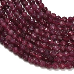 Natural Red Tourmaline Beads Strands&nbsp;GG-CBA77FB-B01-4mm-A