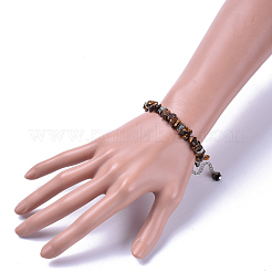 Natural Tiger Eye Chip Bracelets&nbsp;BJEW-JB04489-01