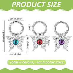 6Pcs 3 Styles Butterfly Alloy Resin Shoes Charms&nbsp;HJEW-PH02356