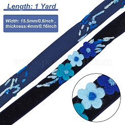 Velvet Handmade Flower Embroidered Lace Ribbons&nbsp;SRIB-WH0011-077A