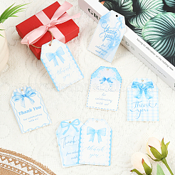 Paper Rectangle with Bowknot Tag&nbsp;DIY-WH20055-033B