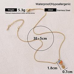 Vintage 30MM Stainless Steel Enamel Bowknot Lollipop Pendant Necklaces for Women&nbsp;VD4670