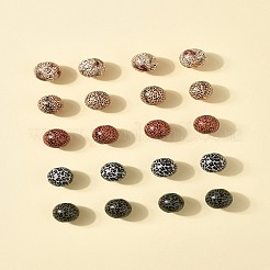 40Pcs 5 Colors Printed Schima Wood Beads&nbsp;WOOD-FS0001-47