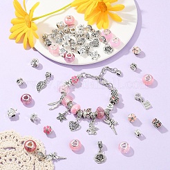 DIY European Style Bracelet Kits. including Alloy & Resin European Beads&nbsp;DIY-YW0012-11B